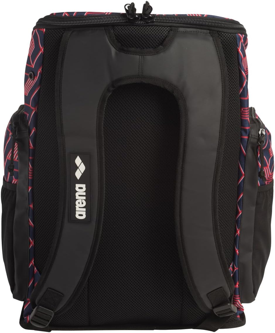 ARENA Spiky III Backpack 45 Swimming Athlete Sports Gym Rucksack Large Training Gear Equipment Swim Bag for Men and Women, 45 Liters, Escape RWB