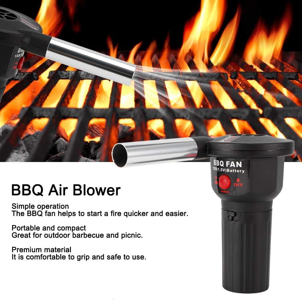 Soplador portátil para fuego, bomba de aire eléctrica para barbacoa, Fuelle para chimenea, soplador de aire para barbacoa soplador fuelle de mano para acampada y encendido de carbón