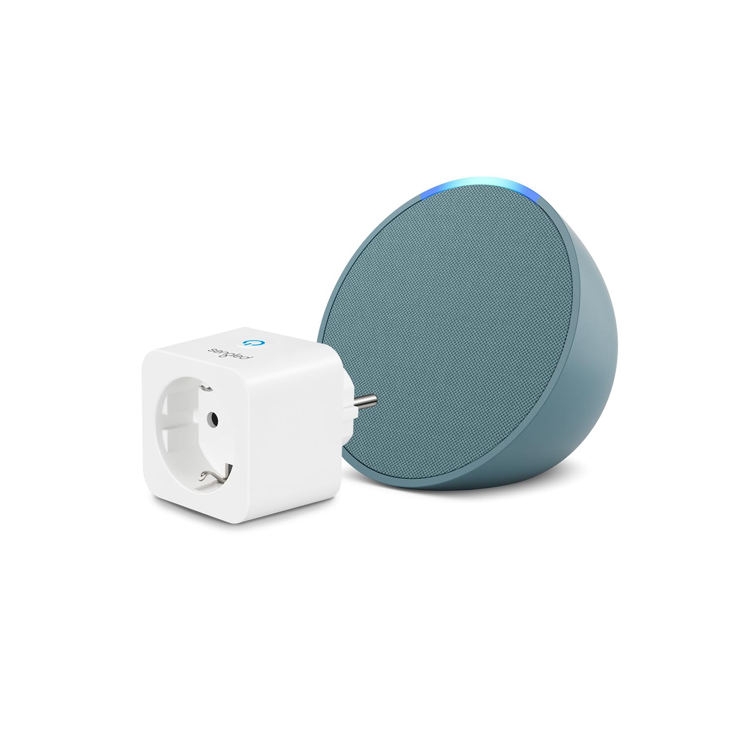 Echo Pop | Verde azulado + Sengled Smart Plug, compatible con Alexa - Kit de inicio de Hogar digital
