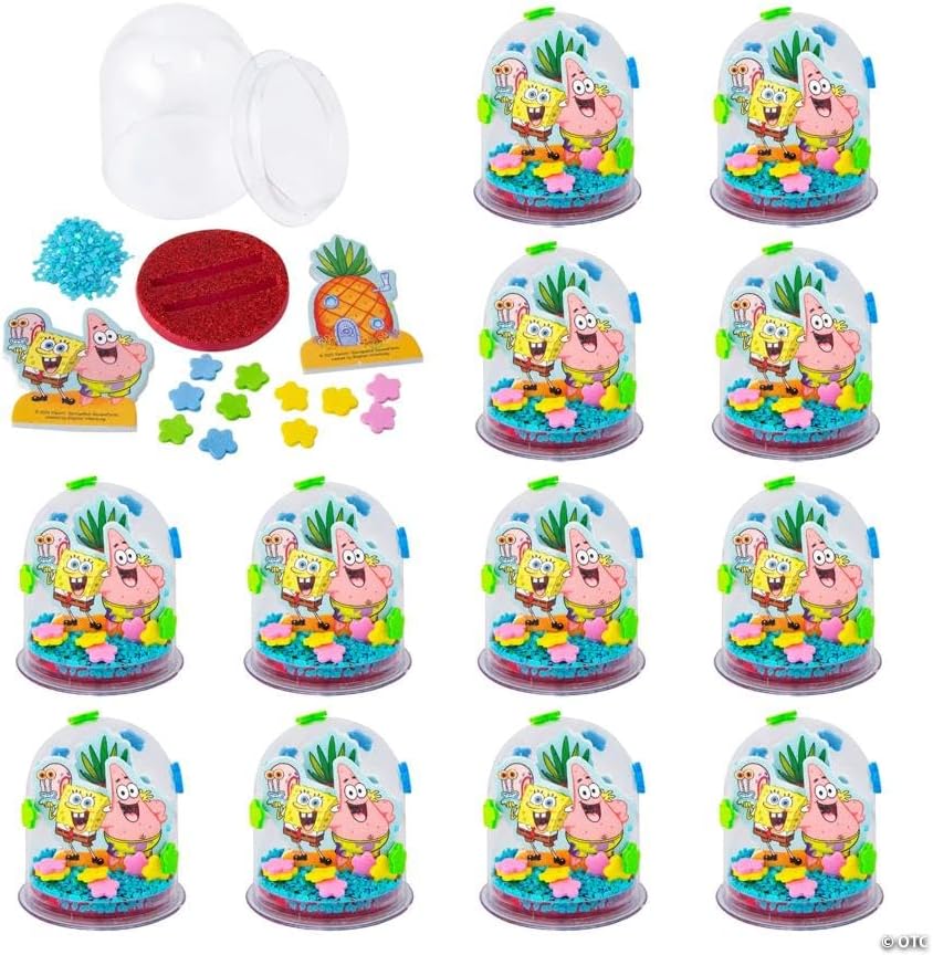 Fun Express 2 1/4" x 2 1/2" Spongebob Squarepants Glitter Globe Craft Kit - Makes 12