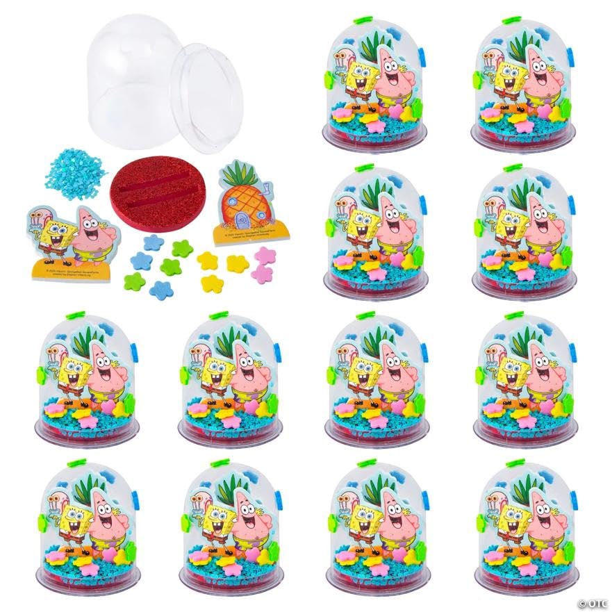 Fun Express Kit de manualidades con purpurina de Bob Esponja de 2 1/10.2 cm x 2 1/5.1 cm - Hace 12