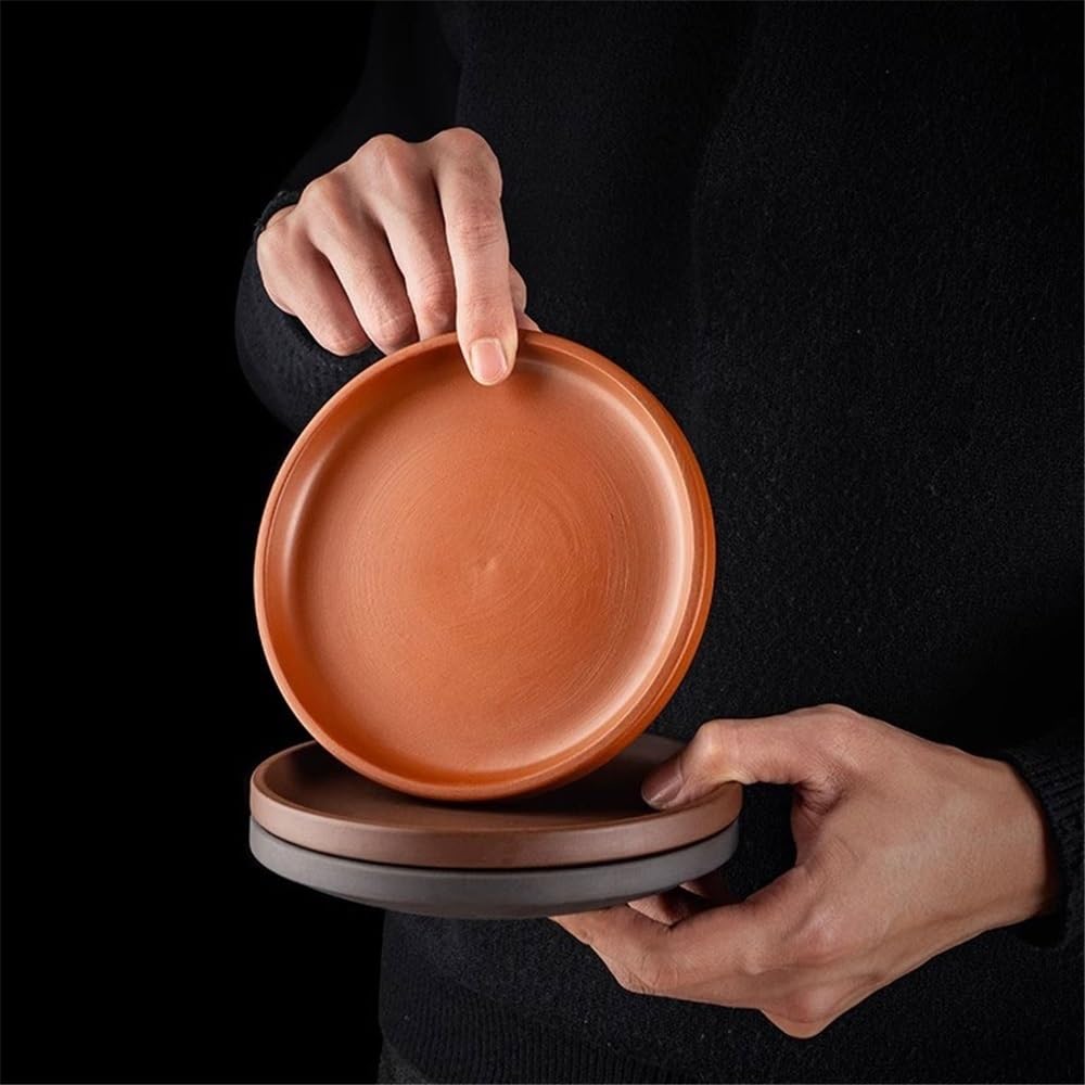 Spodek roślinny Ceramiczna tacka ociekowa na palety do roślin, okrągła fioletowa piaskowa doniczka kwiaty ogrodnictwa domowego(Średni)