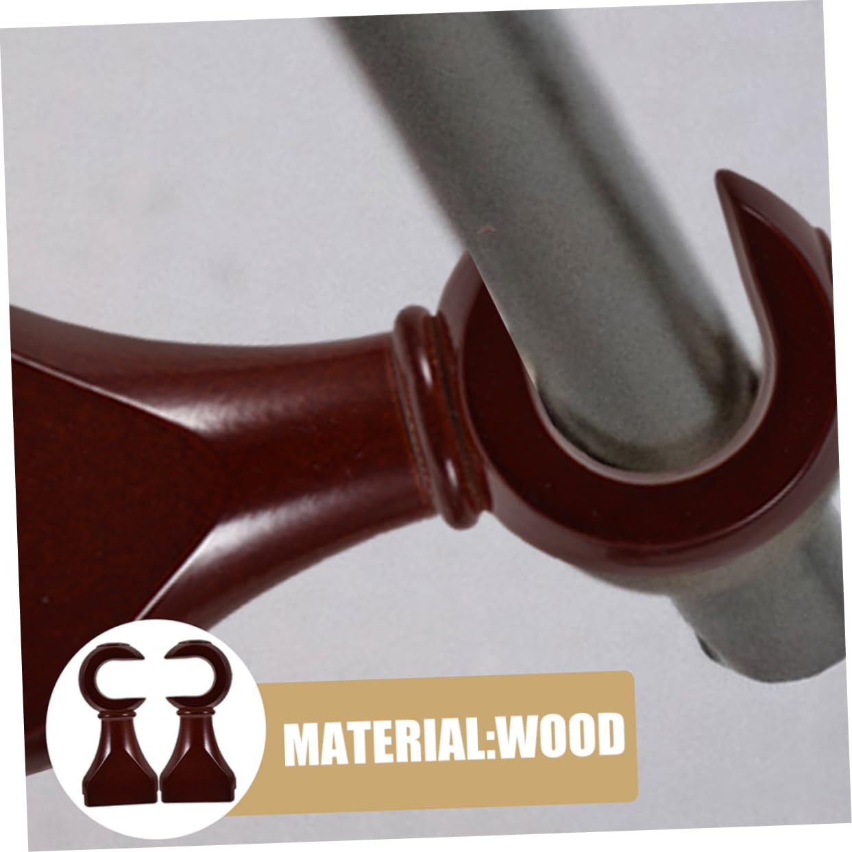 ULTECHNOVO Supporti per Asta per Tende in Legno, 4 Pezzi, Staffe da Finestra, Base Singola e Doppia, Supporto Stabile per Binari e Finestre