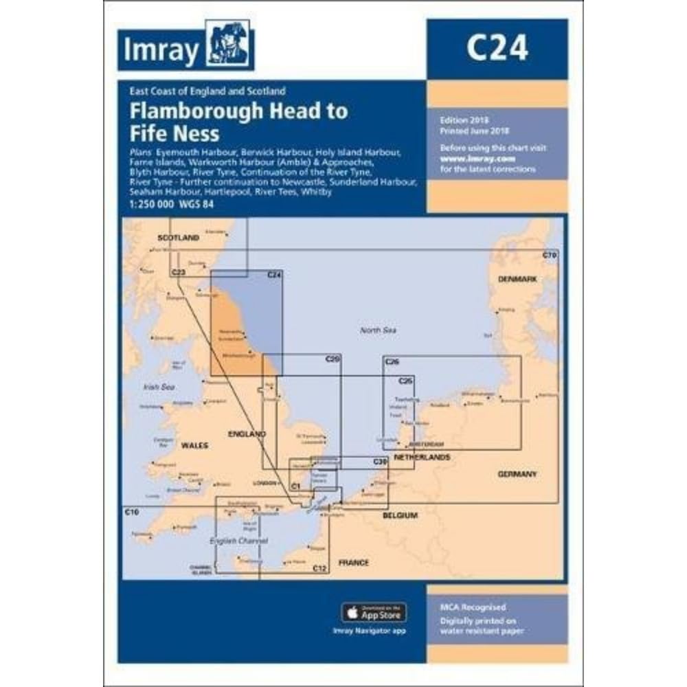 C24 Flamborough Head to Fife Ness by Imray C Series (Sheet map, folded)