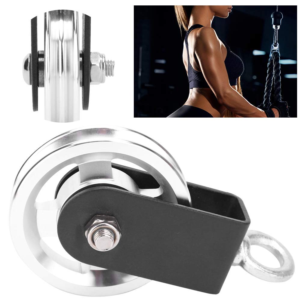 Bloque de 2 ruedas de inversión de 95 mm, para cuerdas de rotación de 360 ° para sistema de polea LAT, accesorio para bricolaje, elevación de escalera, dispositivos de fitness en el hogar