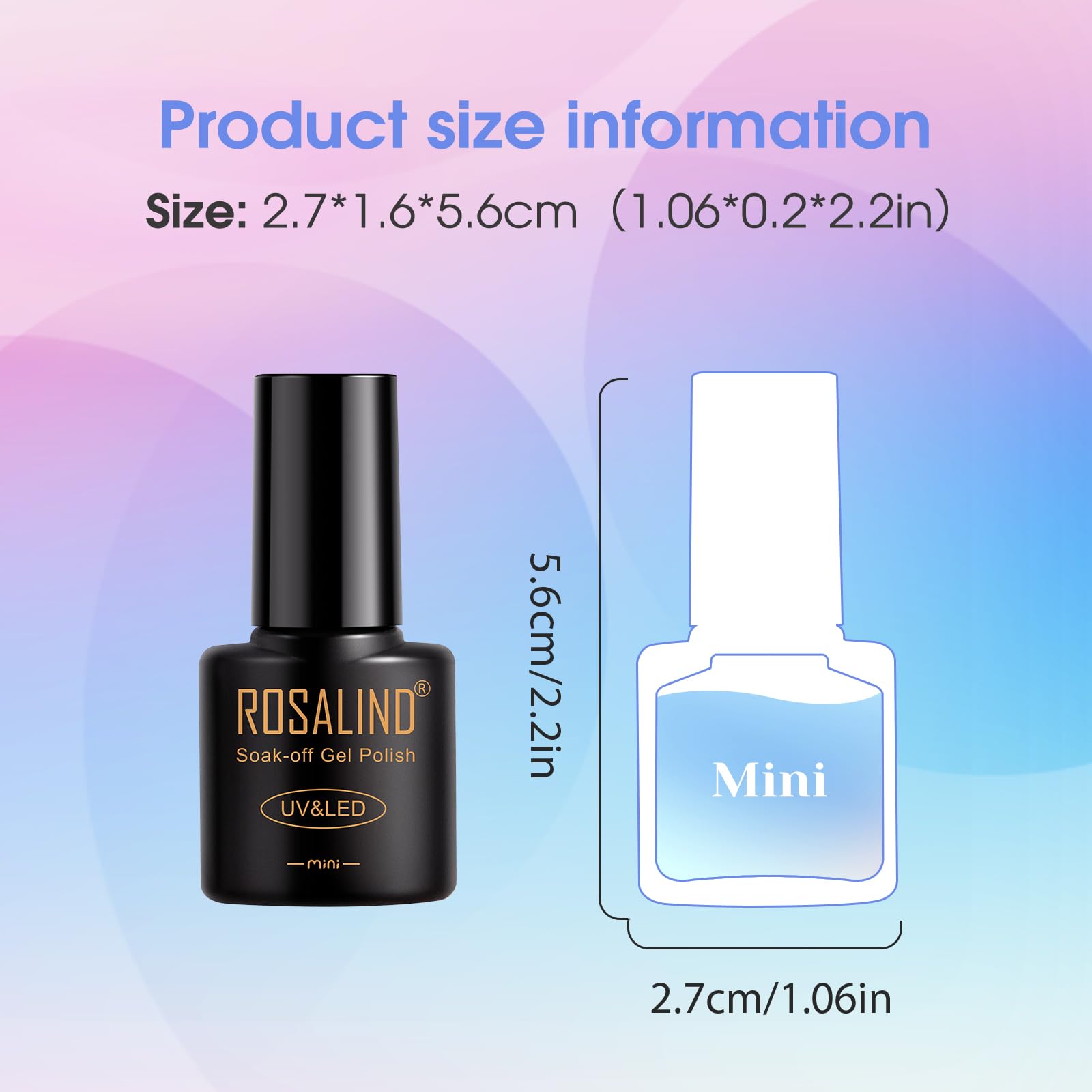 ROSALIND Smalto Semipermanente Unghie, 80 Pezzi Bianco Rosso Blu Verde Viola Colori Smalti Semipermanenti per Unghie Rosa Grigio Oro, UV/LED Mini Smalto Gel Unghie Manicure Regalo
