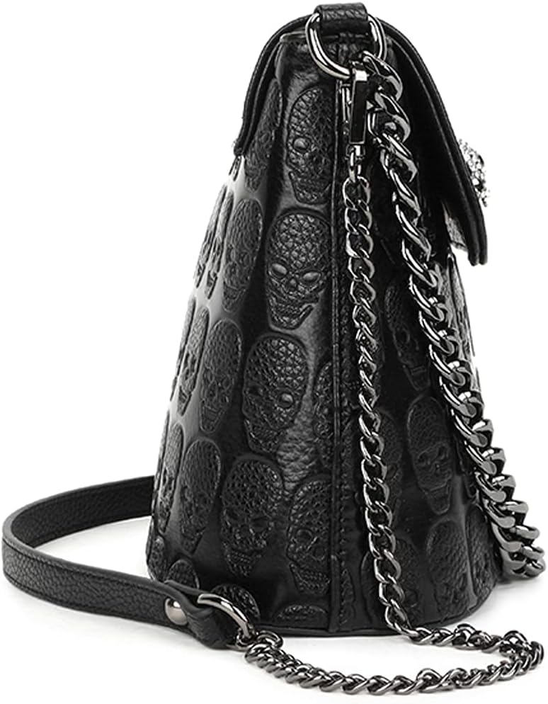 Handbags for Women Punk Ladies Purses PU Leather Satchel Skull Shoulder Tote Bag