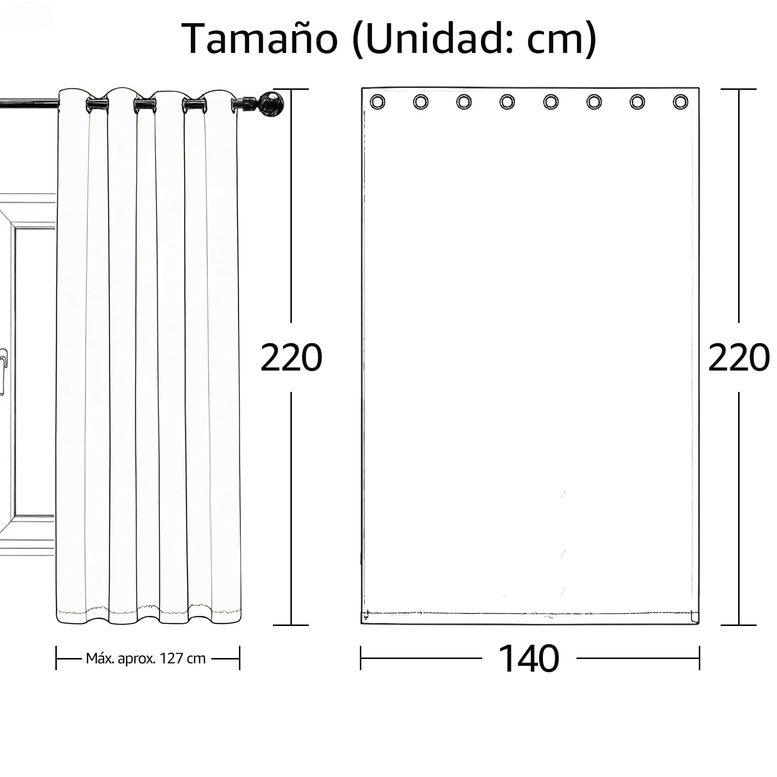 TOPICK Cortinas Opacas Termicas 2 Piezas Azul Oscuro 140An x 220Al cm | Aislantes Frio y Calor Cortinas Salon Grises con Ojales para Ventanas Dormitorio Cocina Modernas Blackout Cortina