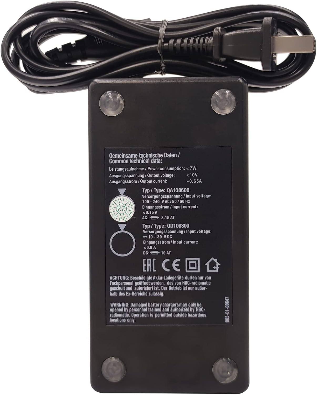 110V-220V QA108600 QD108300 BA223030 Battery Charger D-74564 for HBC Battery Charger Crane Remote Control Battery BA223030 Charger
