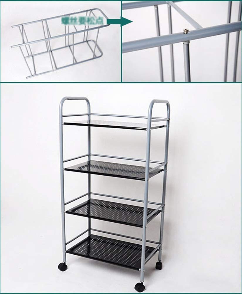 Carrello Multiuso a 3 Ripiani con Ruote per Salone, Carrello Robusto in Acciaio Inox con Ruote frenanti, Soluzione di stoccaggio Portatile