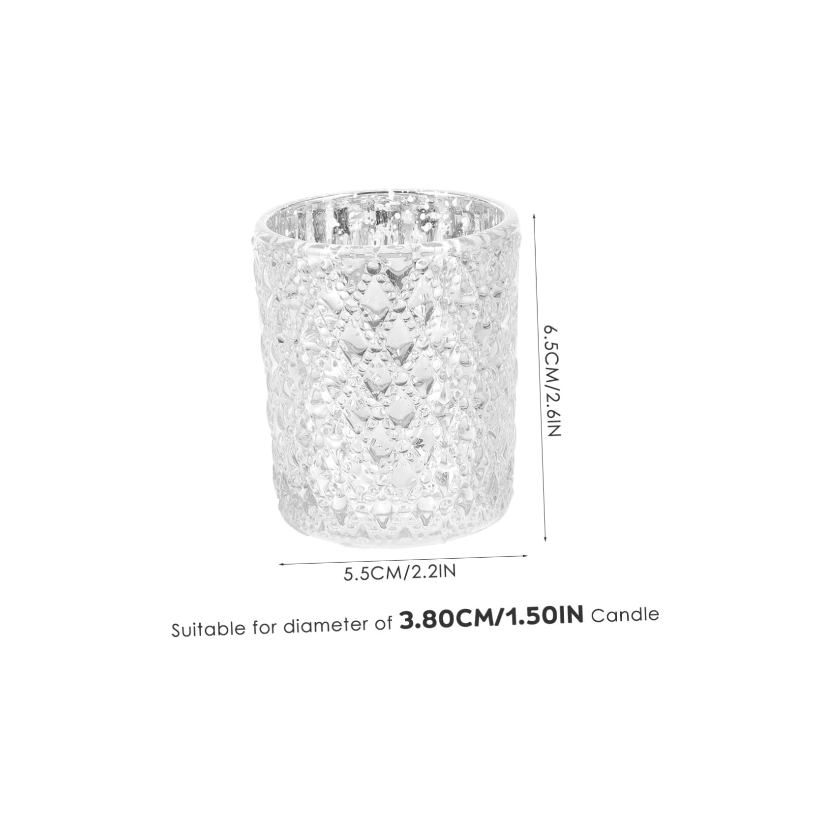 Portavelas de Cristal Decorativo 12 Piezas para Té, Plata | Juego para Hogar y Fiesta, Efecto Ornamental, Formato Práctico para Velas de Té