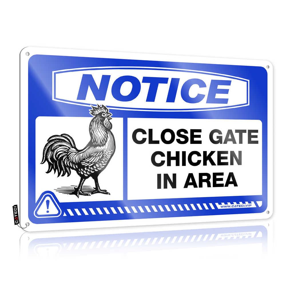 Fzfn Men's Colour Sarcastic Decorations, Work Nice Notice Close Gate Chicken In Area | Farmhouse Bar Decor(30X40cm)