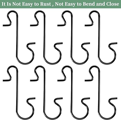 Miniatura 4 de SEPGLITTER 240 ganchos para adornos de Navidad, ganchos de alambre de metal negro, ganchos en forma de S con caja de almacenamiento para colgar