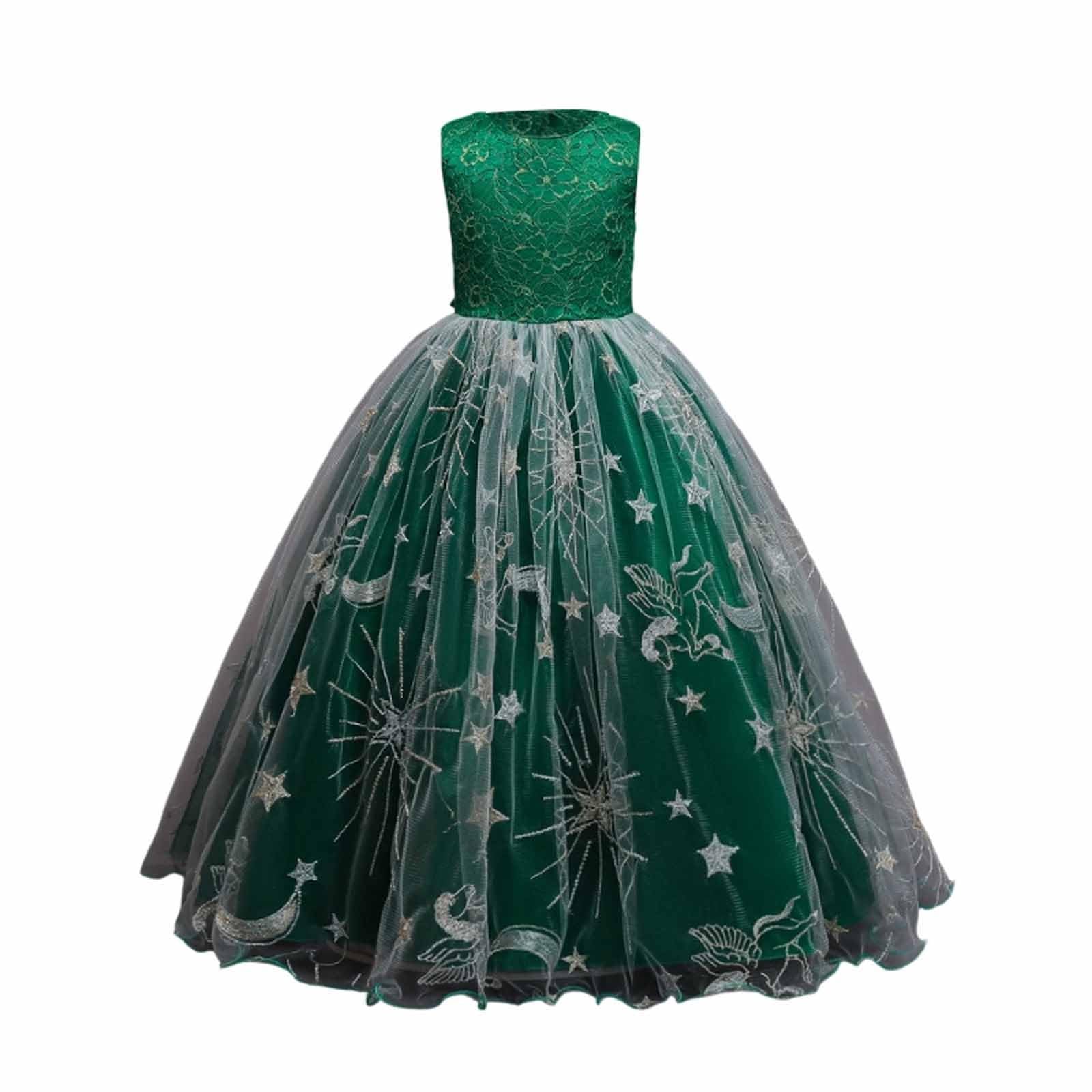 XANAYXWJ Sukienka świąteczna Sukienka dla dziewczynek Sukienka zimowa Sukienka wieczorowa stroju świątecznego Sukienka dla dziewczynek Elegancka, długa sukienka na występ na fortepianie 5 14 lat