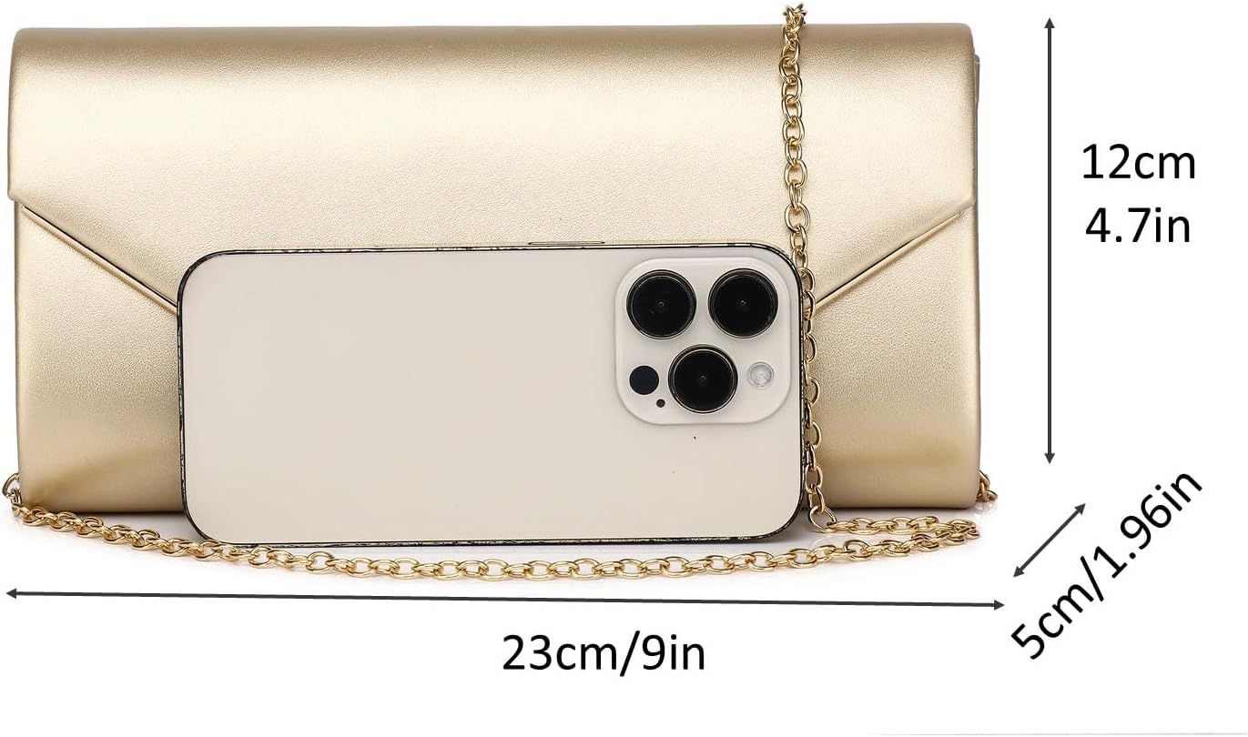Women Evening Bag Vegan Leather Clutch Purse Shoulder Crossbody Envelope Bag for Party Wedding Prom Bridal - Image 4
