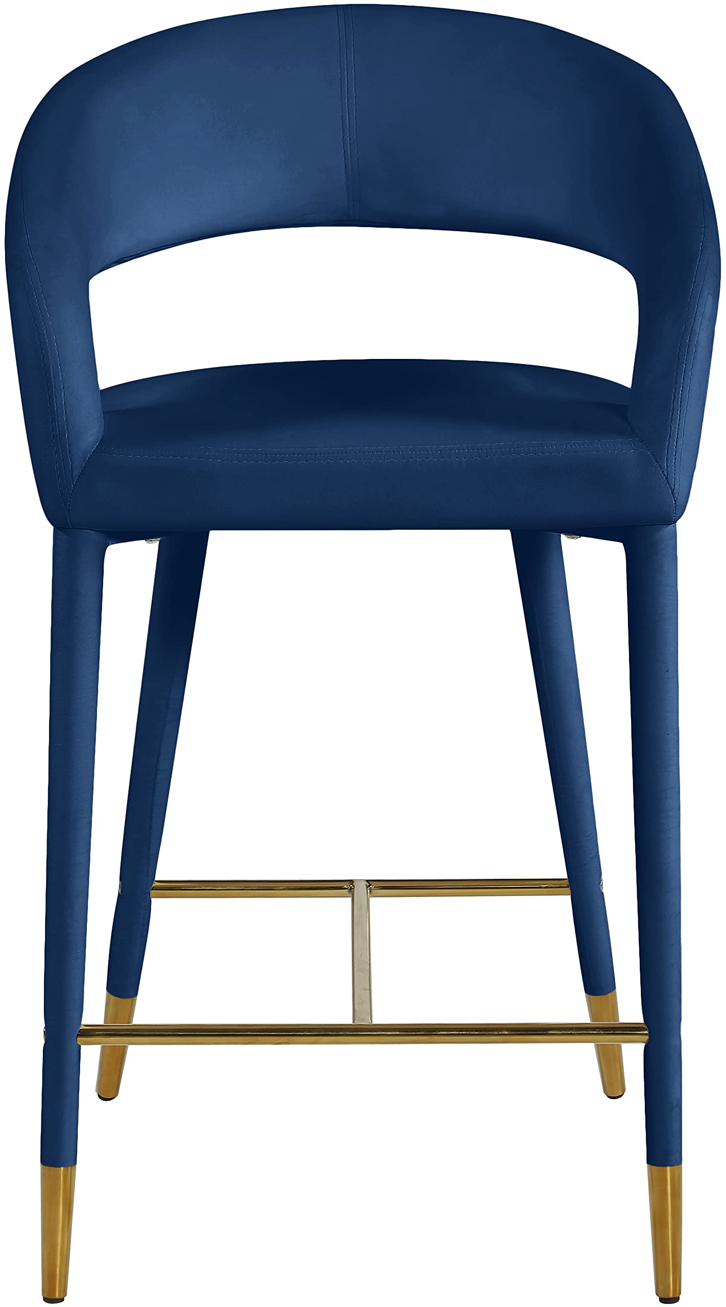Meridian Furniture Lexi Collection Modern | Cama Tapizada De Terciopelo Contemporáneo Con Acolchado Profundo, Marco Y Patas De Acero Inoxidable Cromado Pulido, Tamaño Queen, Color Azul Marino
