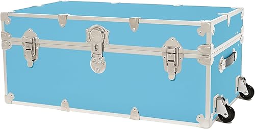 Miniatura 27 de Rhino Trunk & Case Baúl grande de vinilo en relieve de cuero, reposapiés de campamento de verano, baúl de almacenamiento para dormitorio