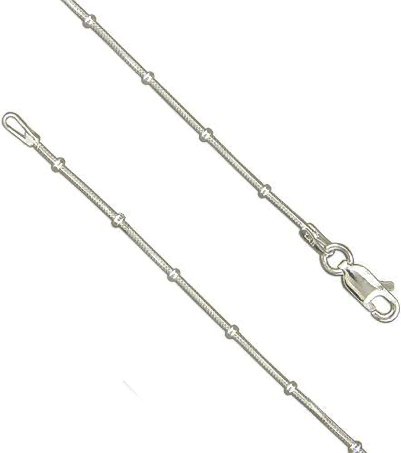 Designer Inspirations BoutiqueSnake Chain Link Sterling Silver Anklet/Ankle Bracelet/Ankle Chain - 925 Sterling Silver - Adjustable 9.5" to 10.5" Inch & 10.5" to 11.5" Inch / 9.5" Inch