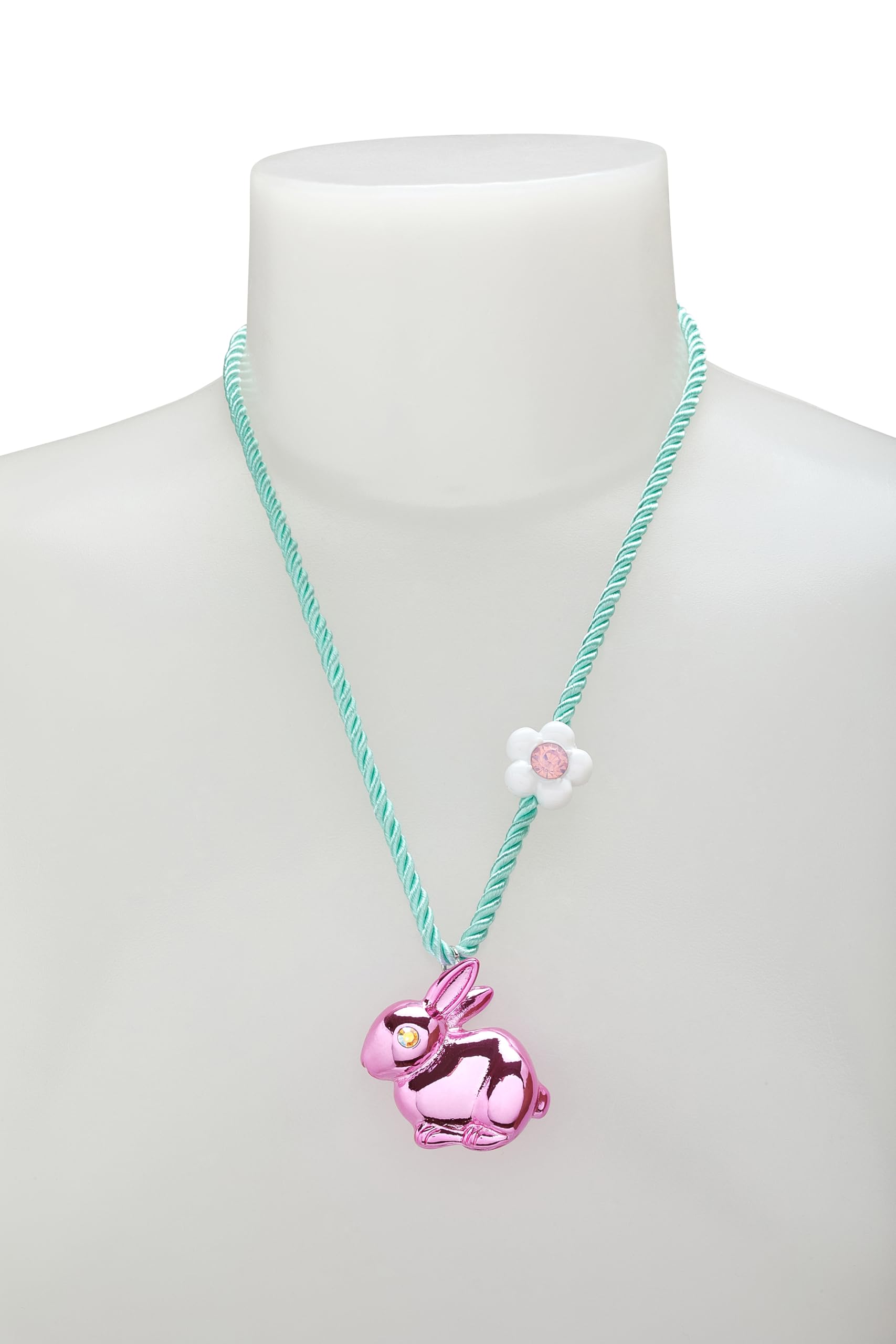 Betsey Johnson Women's Spring Bunny Pendant Rope Necklace