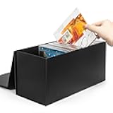 CD Storage Box, DVD Storage Box- Durable 5.2 x 5.75 x 12 Inch Disc Holders with Lids, Store up to 30 CDs- Black 1 PACK