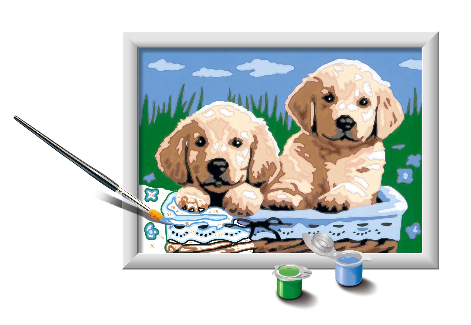 CreArt Cute Puppies Paint by Numbers Kit for Kids - 12023074 - Painting Arts and Crafts f…