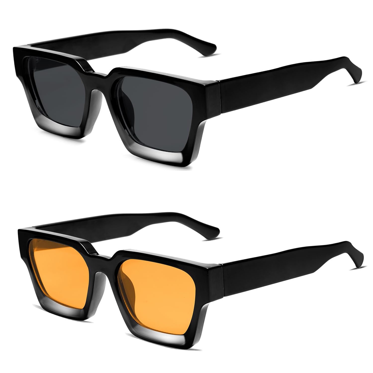 VANLINKER Thick Square Sunglasses for Men Women Retro Chunky Rectangle Shades UV400 Protection VL9731
