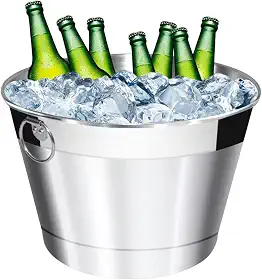 Balde de Cerveja e Gelo Grande em Alumínio Térmico Lixado 10L