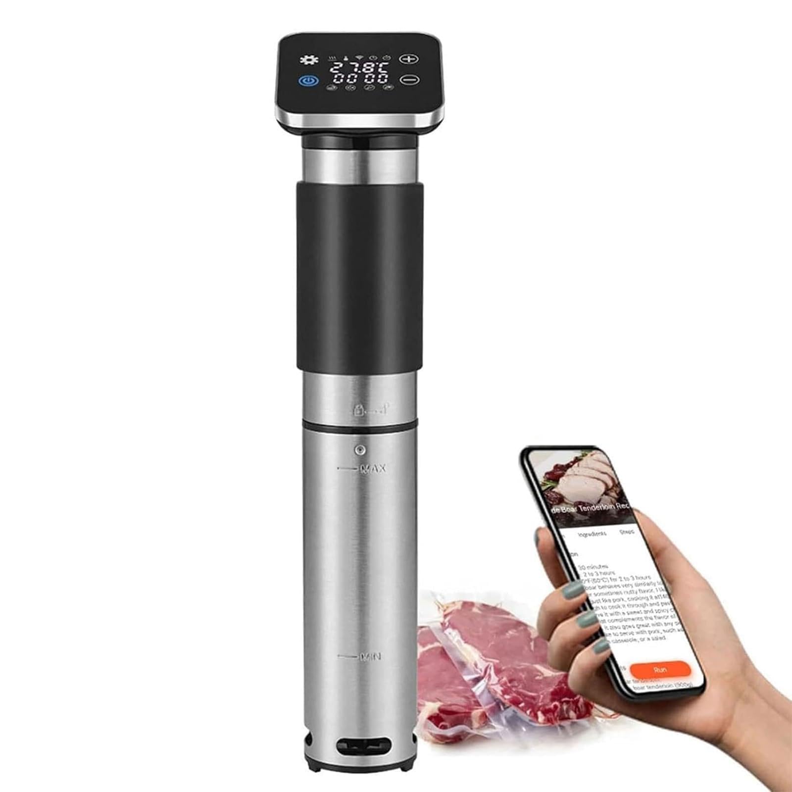 Urządzenie Do Gotowania Metodą Sous Vide O Mocy 1300 W, Urządzenie Do Gotowania Metodą Sous Vide Na Wodzie Z Cyfrowym Timerem, Regulacja Temperatury 0–90°C, Do Steków Wołowych