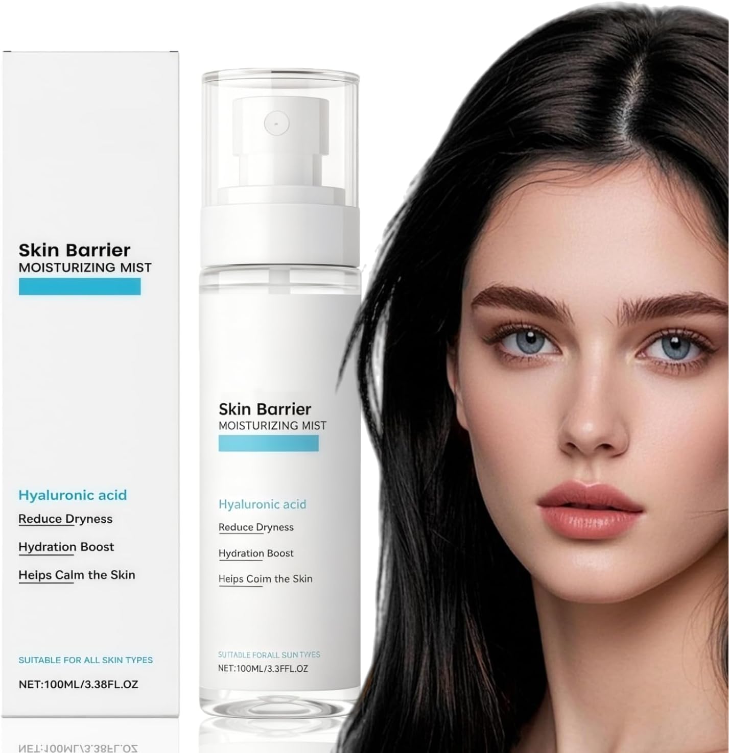Barrier Cream Face Mist, Hydrating Toner with Hyaluronic Acid & Peptide Serum, Soothing Facial Moisturizer Spray for All Skin Types, Skin Care Essence for Hydrating & Firming, Moisturizing Facial Mist