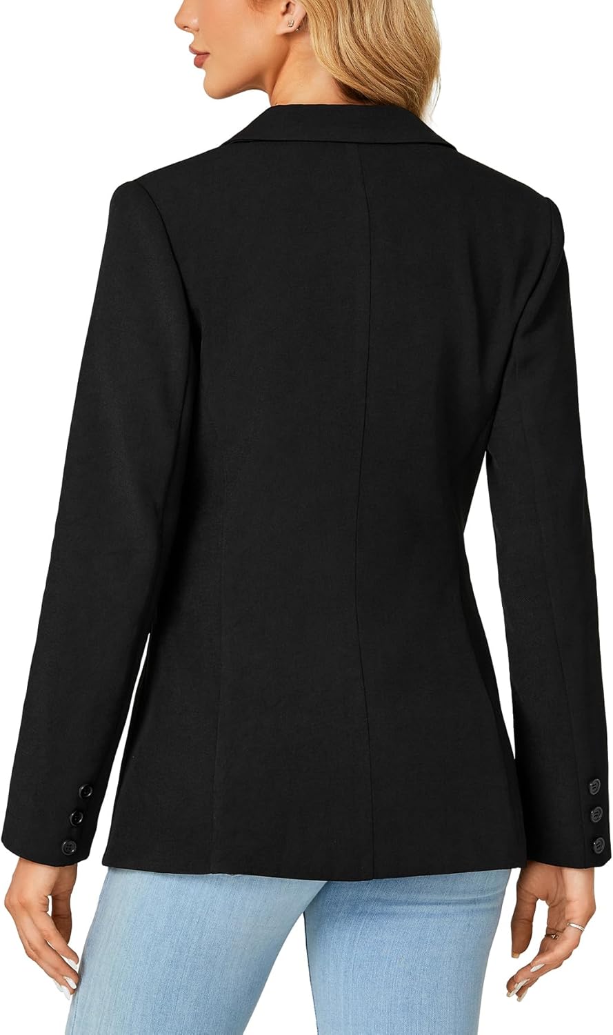 Rooscier Women's Blazer Jackets Long Sleeve Lapel Work Office Suits with Padded Shoulder