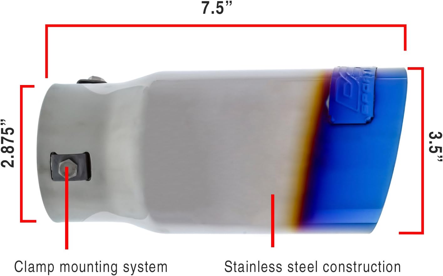 DC Sports EX-1025 Titanium Flare Round Exhaust Tip