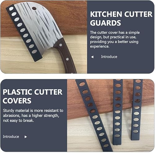 Miniatura 3 de 5 unids cuchillo negro universal cuchillo guardias cortador de cocina cubiertas guardias plástico horizontal cuchilla protectores mangas