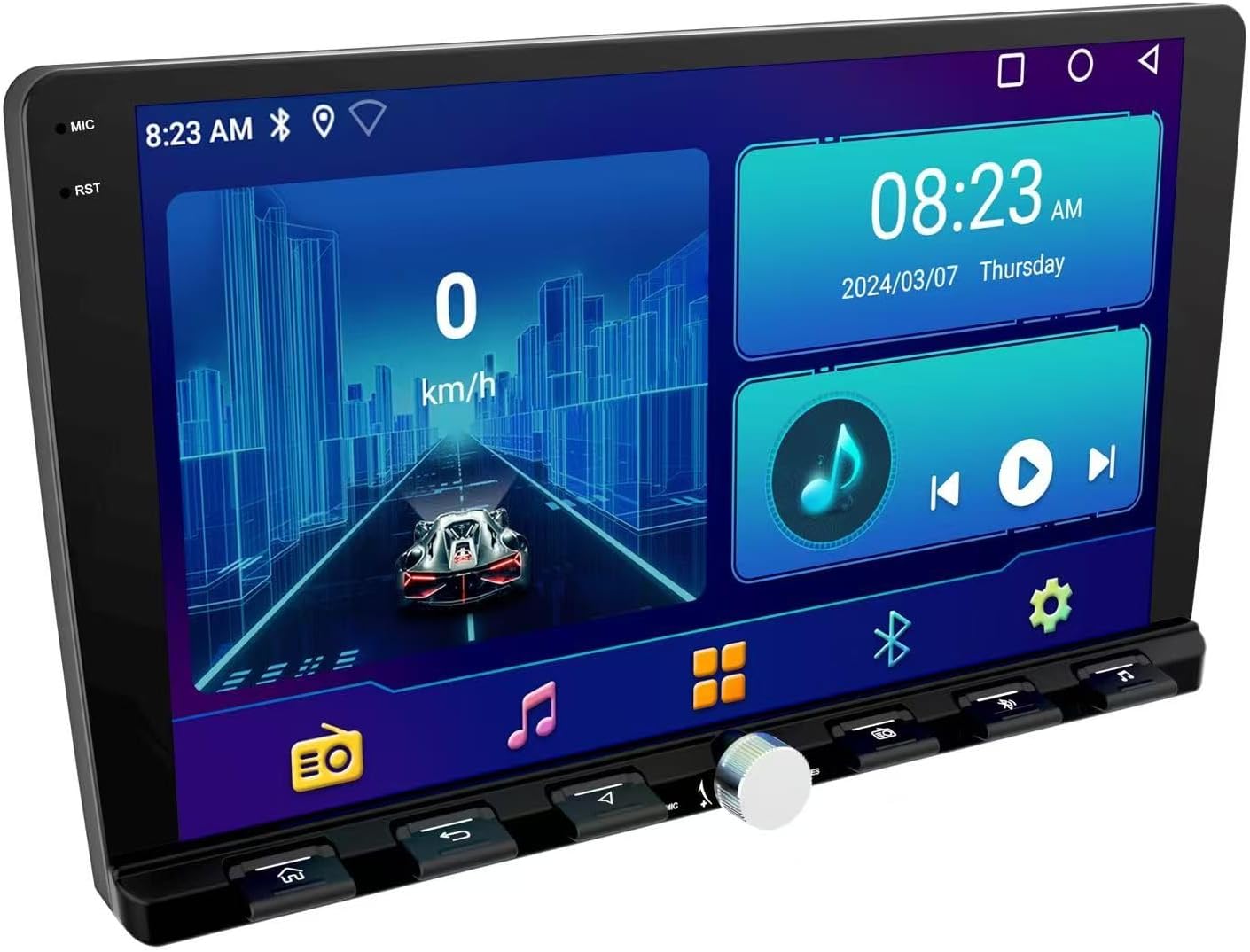 Universa 9" IPS Touch Screen with Knob Quad Core 2G+32G Car CarPlay Android Auto Navigation Android Stereo GPS Radio Display IPS Touchscreen Headunit Tablet Media Player