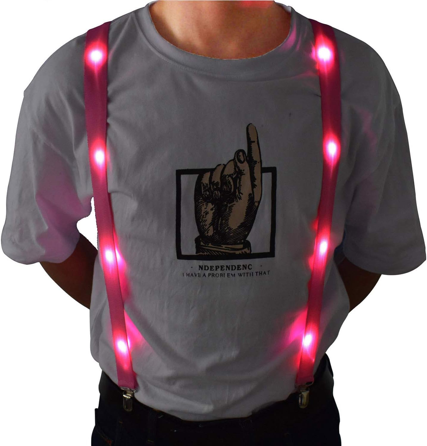 Christmas LED Glow Light Up Suspenders Trouser Braces Y Shape Suspenders for Men Women