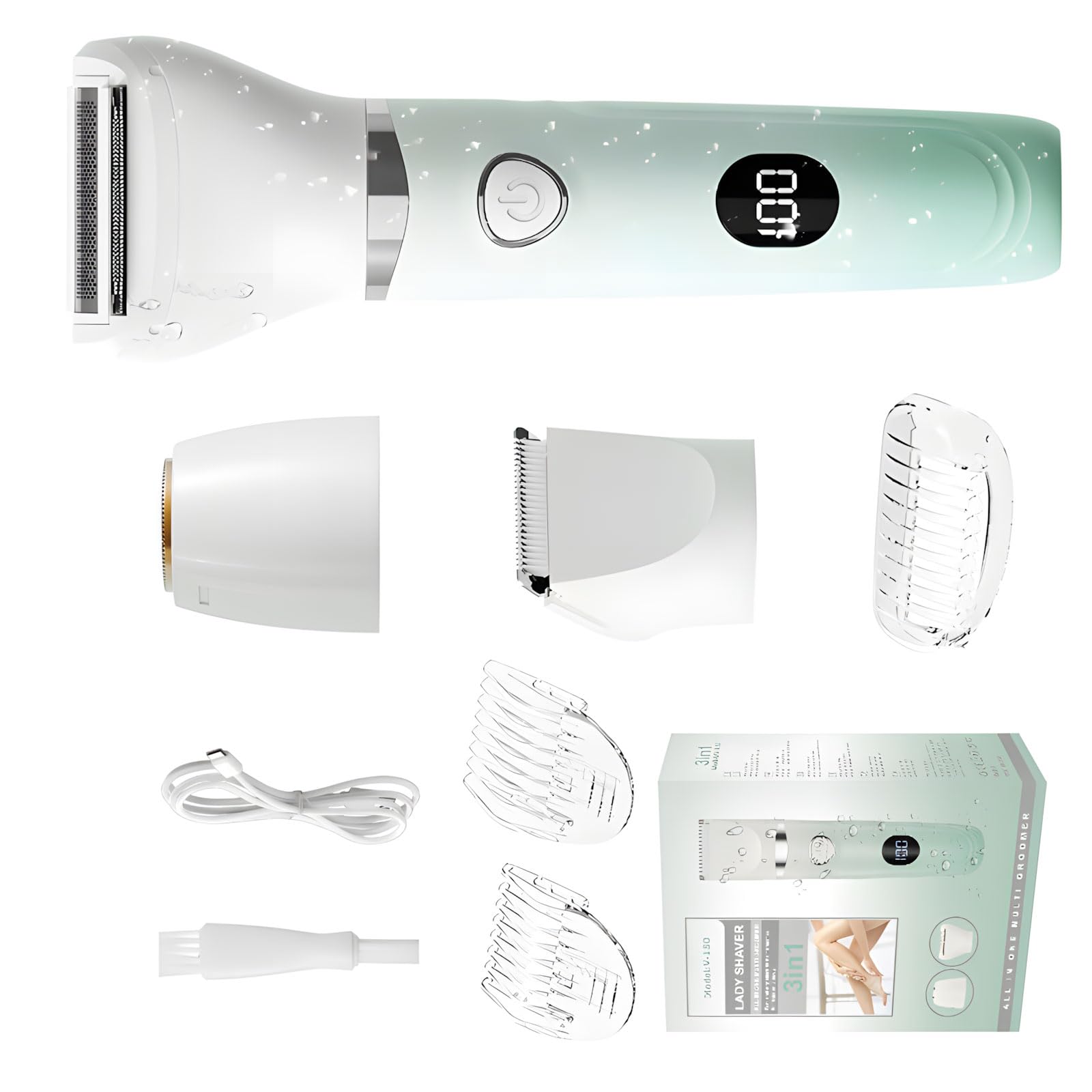 Rasoio elettrico per le donne 3 in 1 rasoio da donna per sopracciglia, naso, viso, gambe, ascelle rasoio portatile per bikini, trimmer bikini per donne