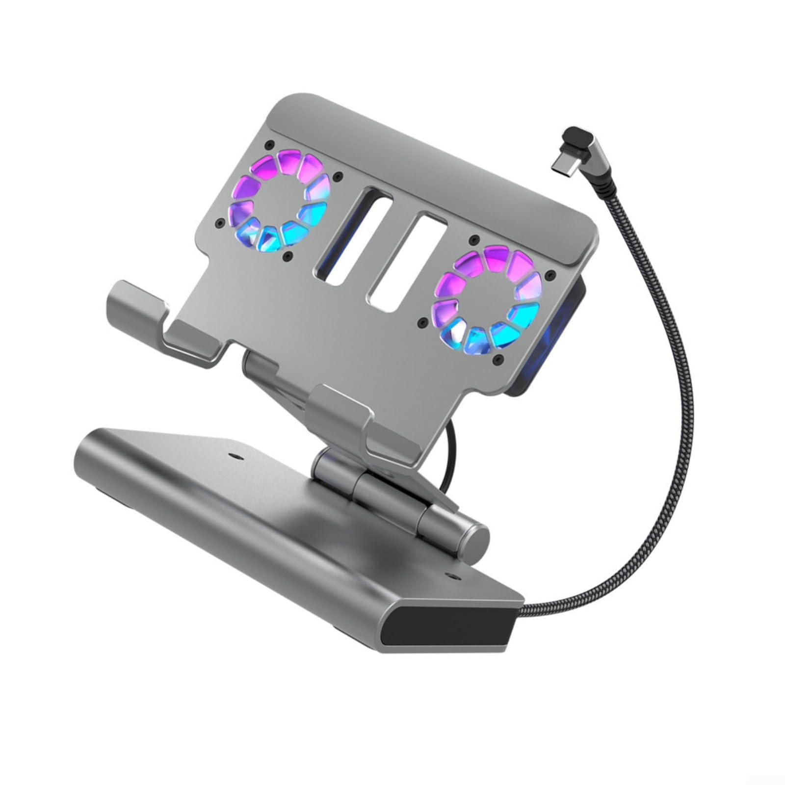 Dock station di raffreddamento 4K a 60Hz con doppia ventola, Gigabit Ethernet, 3 porte USB e supporto regolabile per OneXPlayer APEX per ROG Ally-X Steam Deck per LEGION Go (grigio)