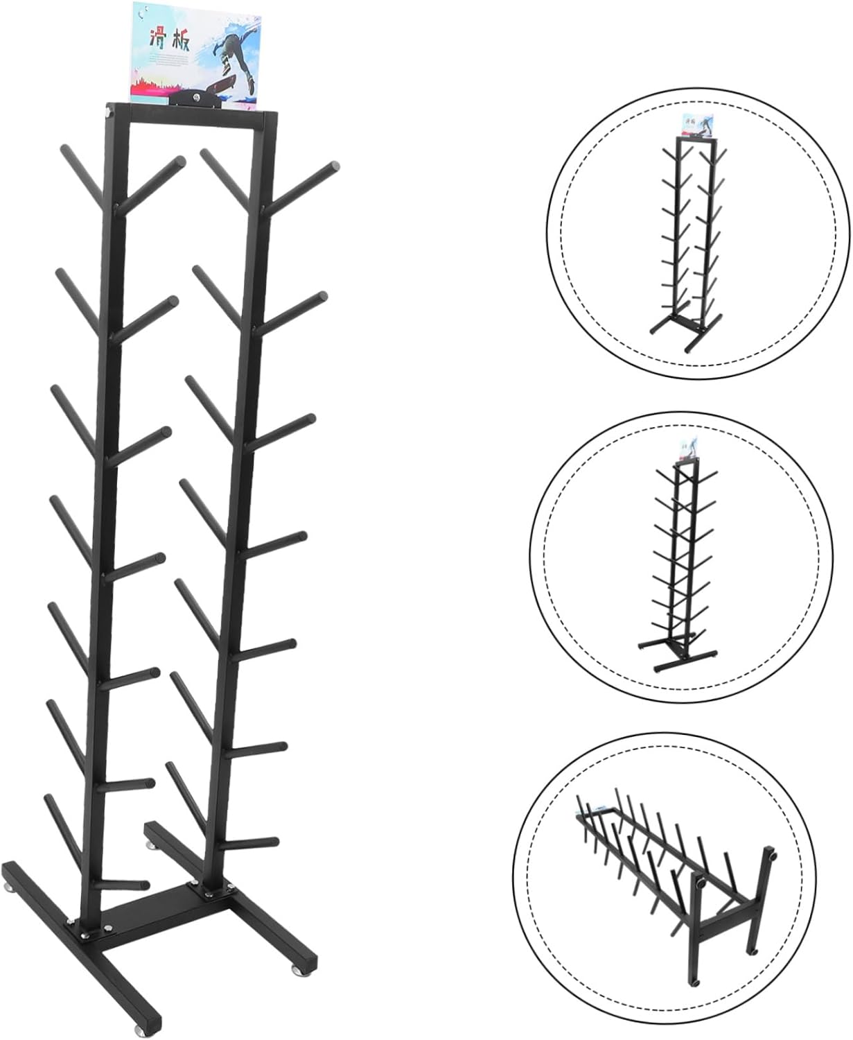 POPETPOP 1Pc Multi Skateboard Display Stand Simple Organizing Rack for Snowboard Skateboard and Long Board Versatile Skateboard Storage with Stylish Design