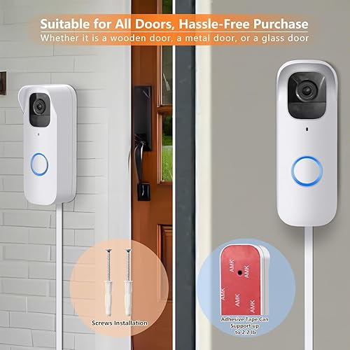 Miniatura 10 de Cable de alimentación 2 en 1 con adaptador y soporte adhesivo para timbre compatible con timbre de video Blink, transformador de timbre con cable de