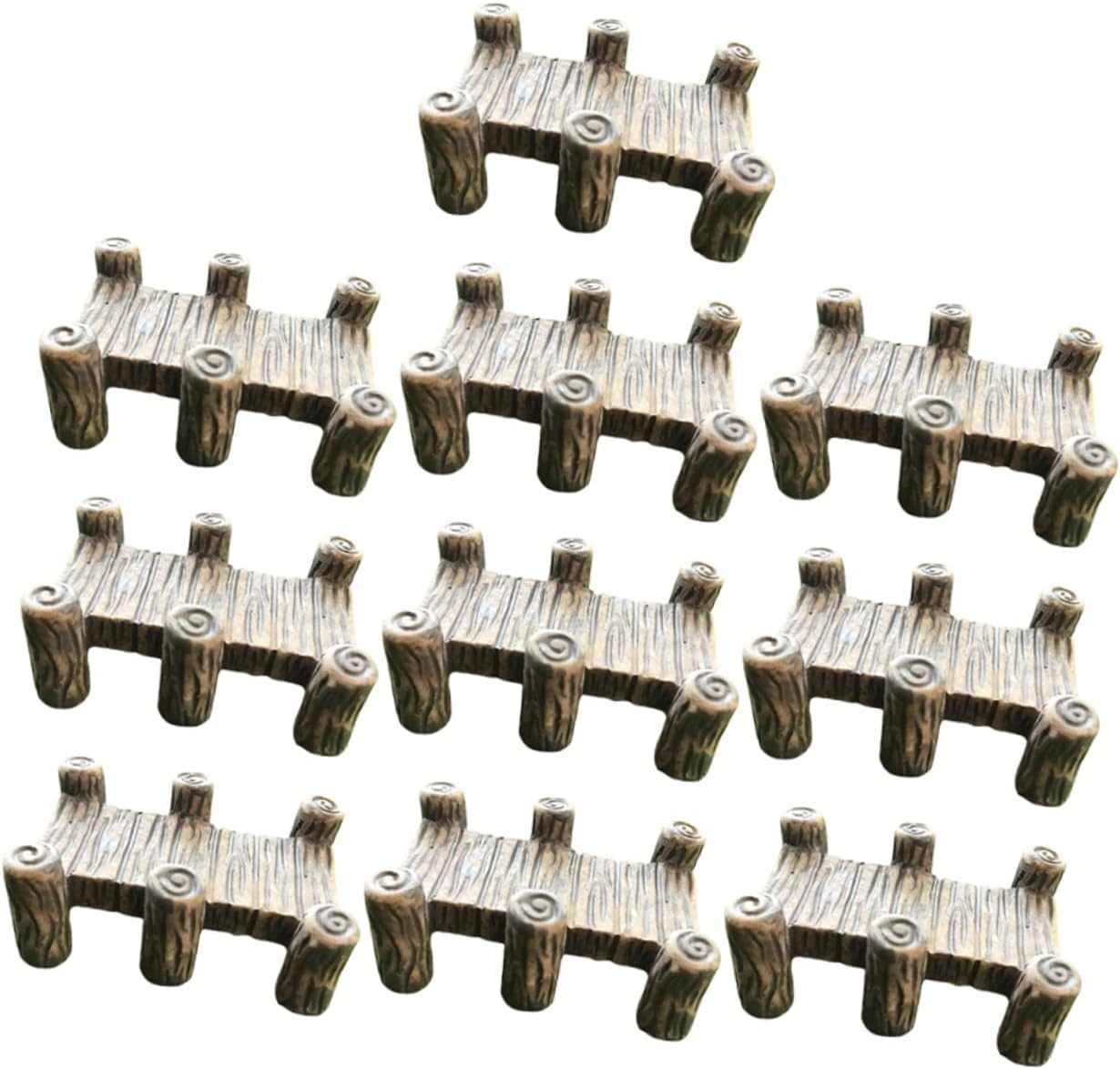 Resin Mini Garden Yard Bridge for Micro Landscaping Xmas 10pcs Decoration