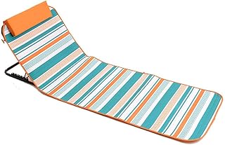 QWEA Silla de Playa Plegable Ligero, Tumbona de Oficina Reclinable Portátil al Aire Libre Camping Jardín Patio Verano Parque Festival Picnic Tumbona Respaldo Alfombra de Secado Rápido Piscina