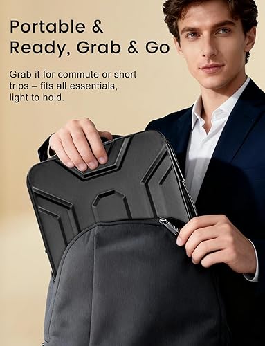 Miniatura 5 de DOMISO Funda para laptop de 17 pulgadas con asa, a prueba de golpes, funda protectora de EVA impermeable para laptop HP Dell Asus Lenovo de 17.3