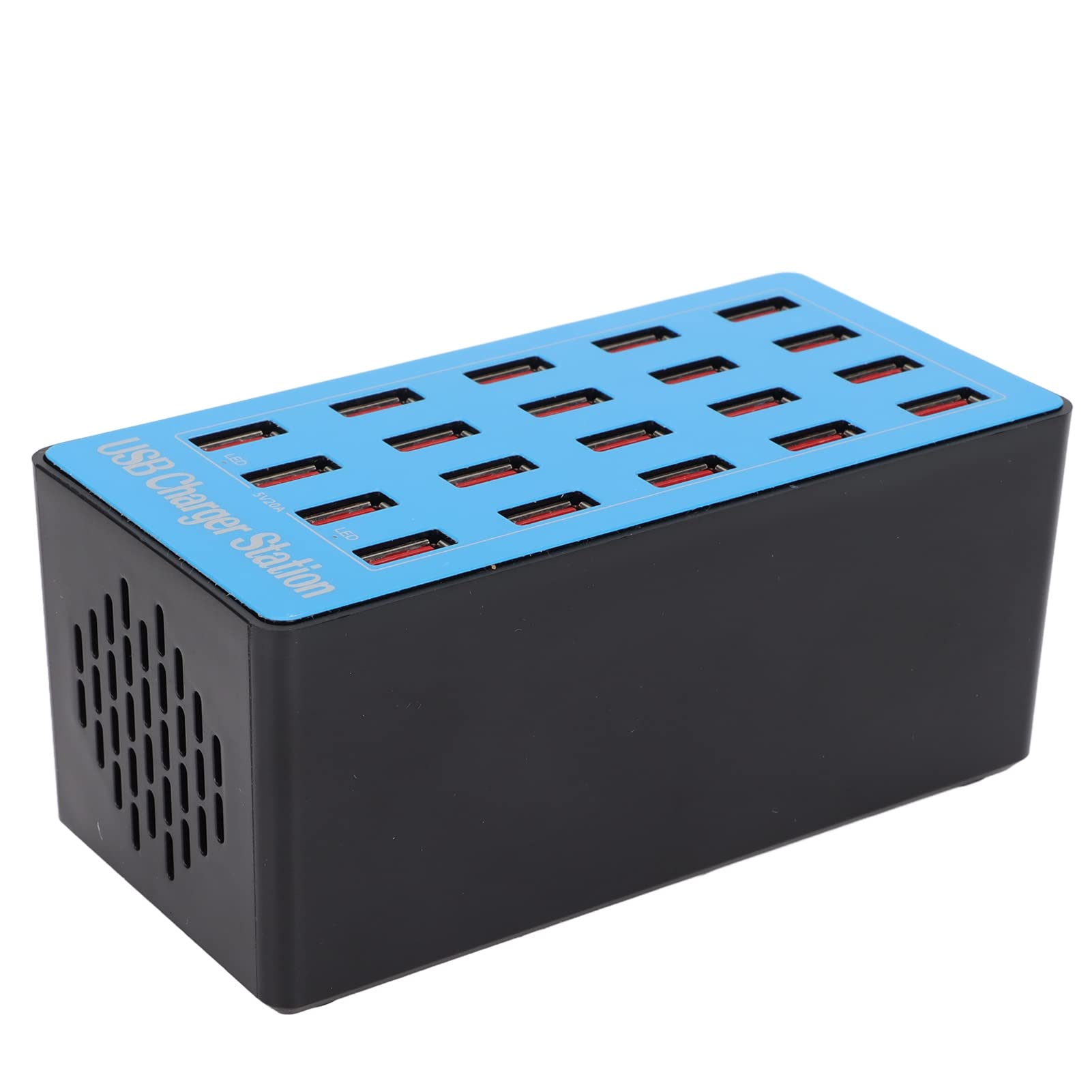 Bewinner Cargador USB Estación de Carga USB 100W 20 Puertos USB Hub Cargador Adaptador de Corriente de Pared Estación de Carga Rápida para Teléfono Inteligente Tableta Computadora Portátil(EU)