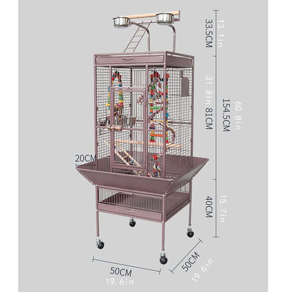 Gabbia Voliera Rack interattivo dell'animale domestico e gabbia pappagallo mobile con scatola riproduzione adatta per canarini, piccoli pappagalli, fringuelli, piccioncini e parrocchetti Bird Cage