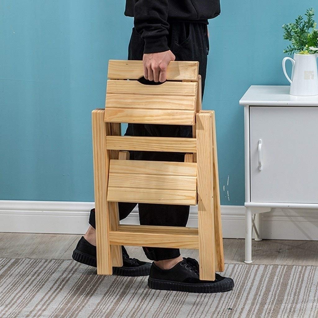 Taburete plegable de de 2 nivs silla de escalera multifuncal que ahorra espacio taburete plegable para el hogar cocina biblioteca color