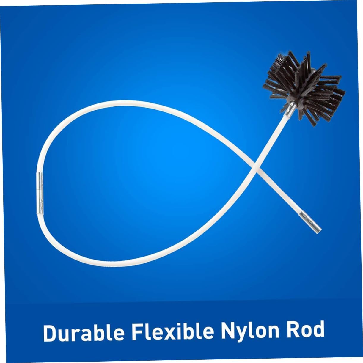 1 Set Chimney Cleaning Nylon Brush with Long Flexible Handle Rods and Brush Head for Efficient Fireplace and Dryer Vent Cleaning