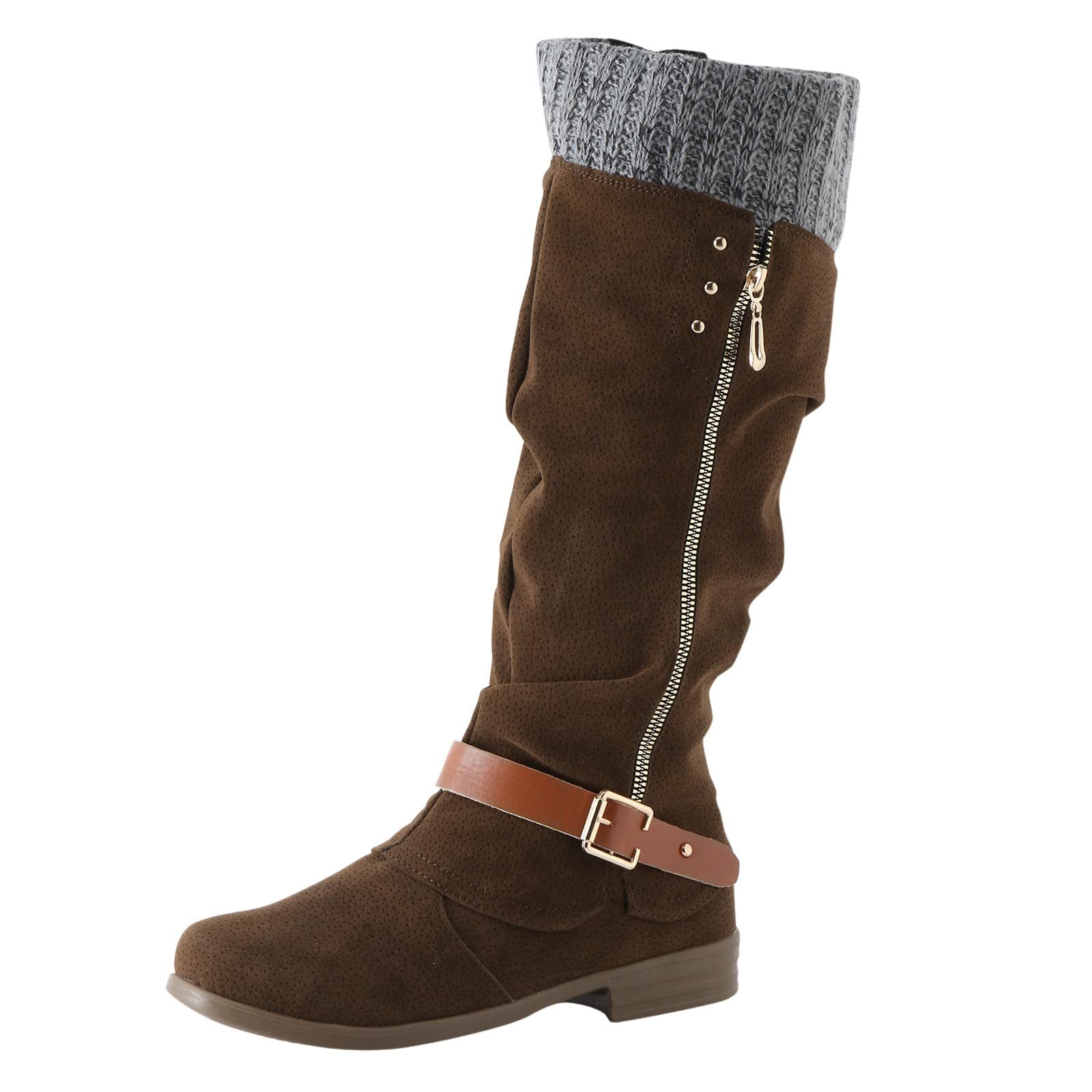 Botas de Invierno Mujer Botas Medias para Mujer Zapatos Casuales de Invierno adornadas con Pelo