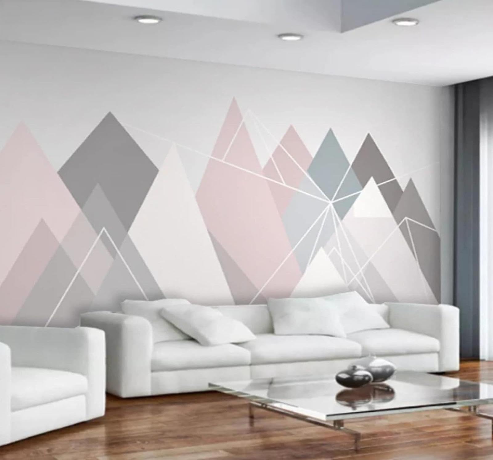 XLMING Minimalist Abstract Geometric Lines Triangles 3D Wallpaper Luxury Home Dining Decor Paste Sofa Living Room The Wall for Bedroom Mural-430cm×300cm