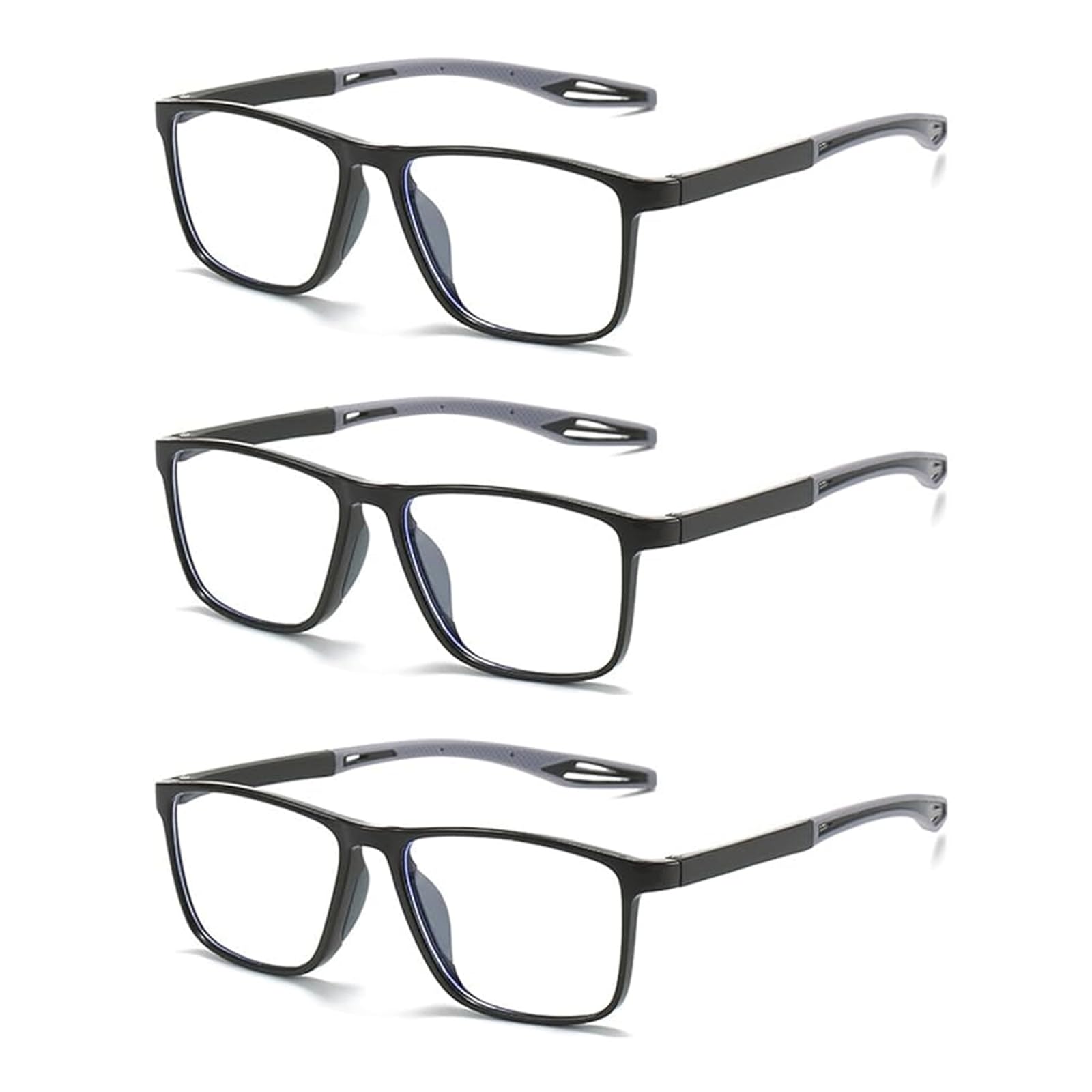 Hubeye 3 Pares Gafas de lectura deportiva para mujeres y hombres ultraligeras anteojos de lectura gafas anti luz azul 1.00
