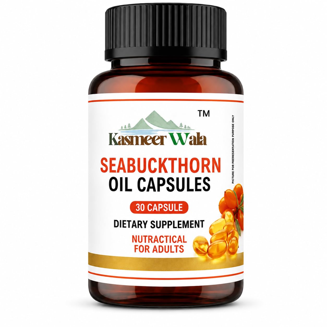 Himalayan Sea Buckthorn Oil Capsules – 30 Capsules | Natural Omega 3, 6, 7 & 9 | Nutraceutical Food Supplement-image-3