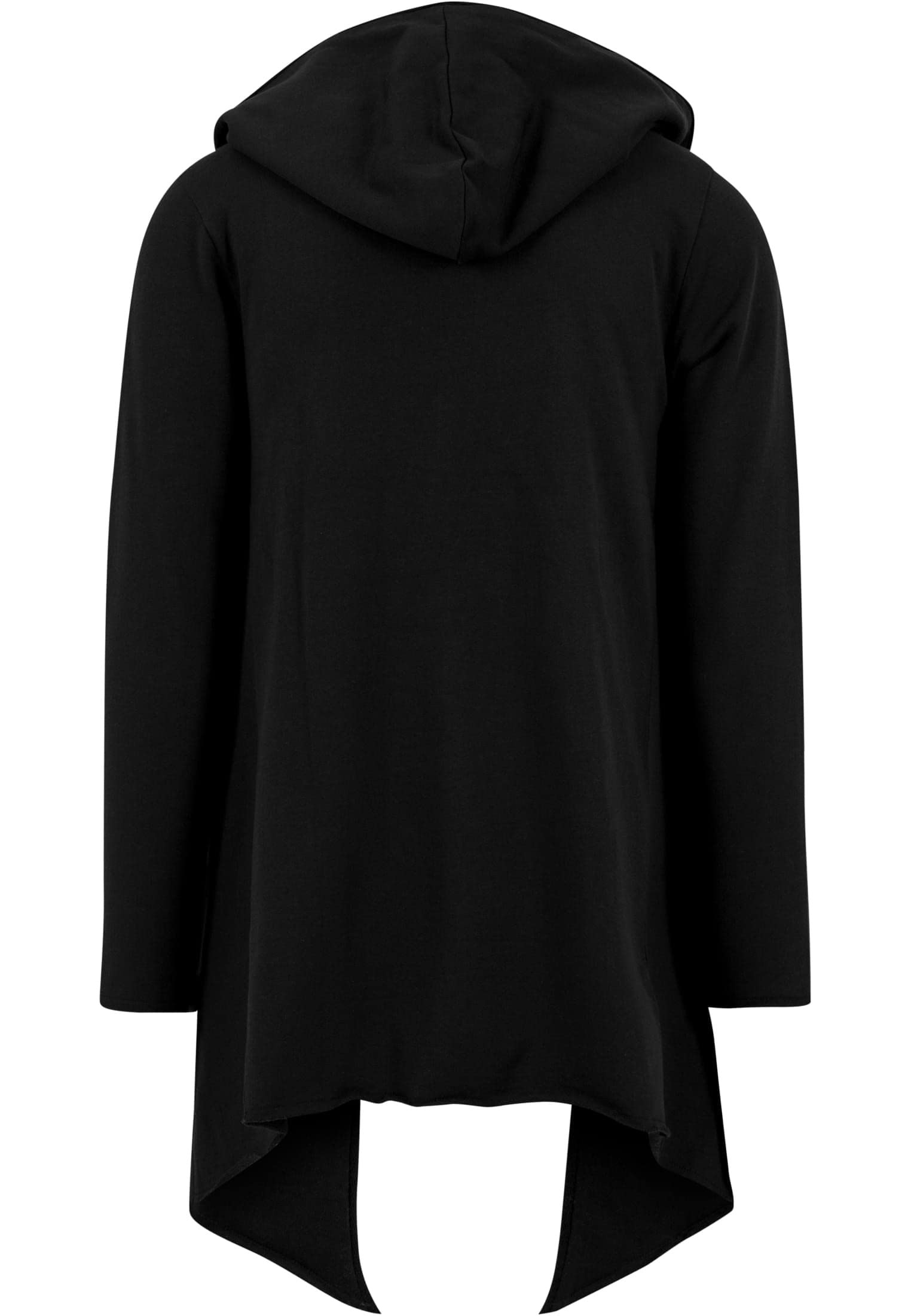 Urban Classics Męska kurtka Long Hooded Open Edge Cardigan, długa bluza z kapturem w wielu kolorach, rozmiary XS - 5XL, czarny, S